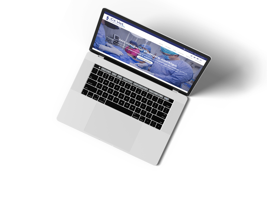 CxVet responsive website on macbook
