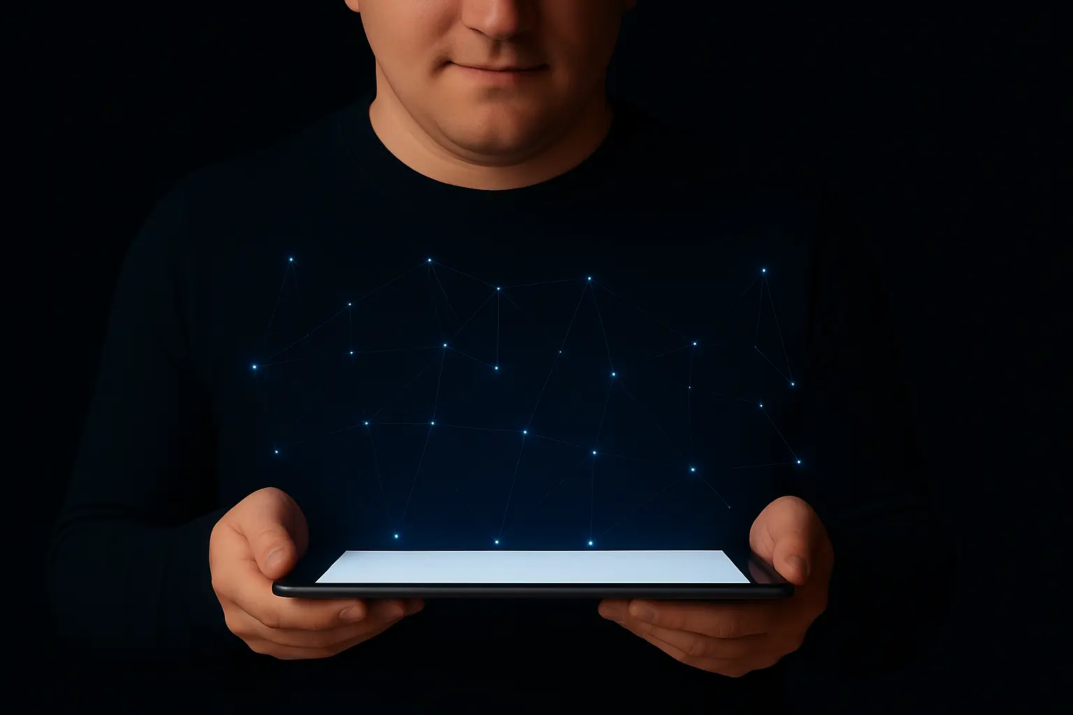 Man holding a tablet