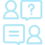 blue conversation icon