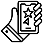 Hand phone star cursor icon