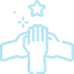 hands together with a star above icon