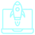 Rocket coming out of a laptop