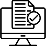 Monitor with file checked icon