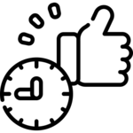 Thumbs up and clock icon