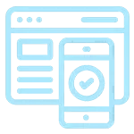 blue web and mobile devices icon