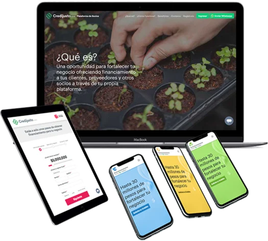 Devices showing credijusto screenshots