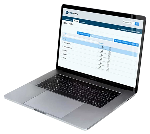 Laptop showing segmail image