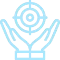 Hand showing a bullseye